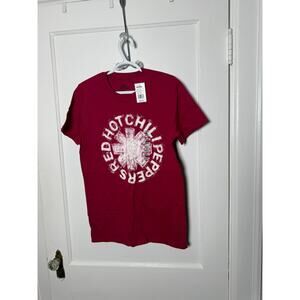 Red Hot Chili Peppers Crewneck Red Graphic Band T-shirt Size Small NEW